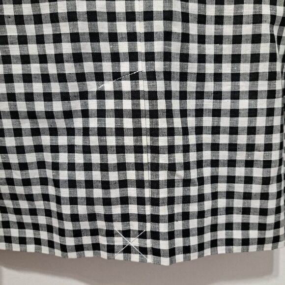 Talbots Linen Blend Preppy Minimal Gingham Blazer Size 12 Petite Black/White NWT - Picture 13 of 15